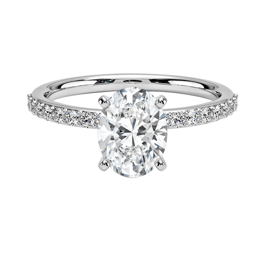 Petite Shared Prong Diamond Engagement Ring