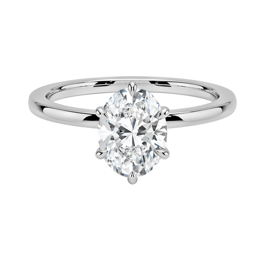 Secret Halo Six-Prong Diamond Engagement Ring