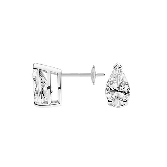 Blooming Bliss Three-Prong Pear Diamond Stud Earrings