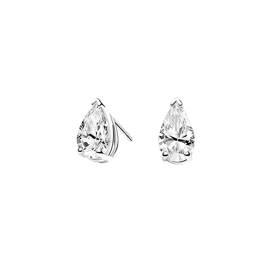 Blooming Bliss Three-Prong Pear Diamond Stud Earrings