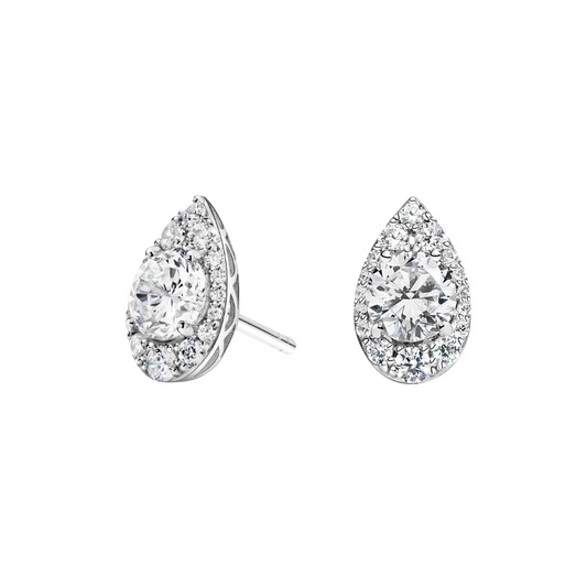 Moselle Pear Bloom Diamond Stud Earrings