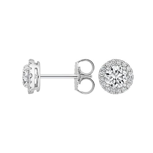 Sunbeam Halo Diamond Earrings