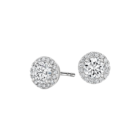 Sunbeam Halo Diamond Earrings