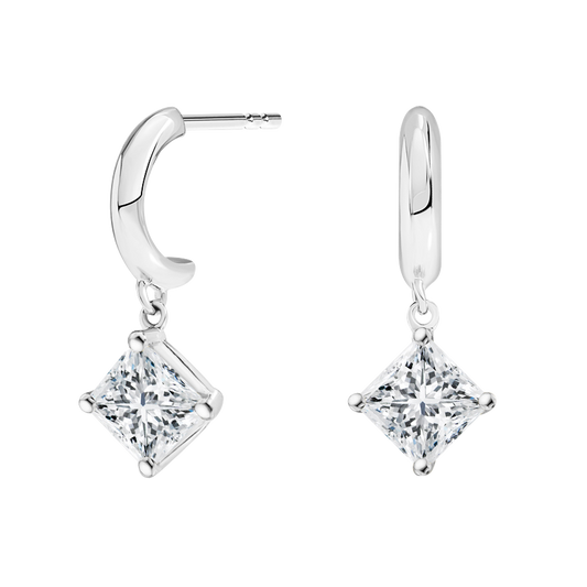 Trixy Huggie Princess Diamond Earrings