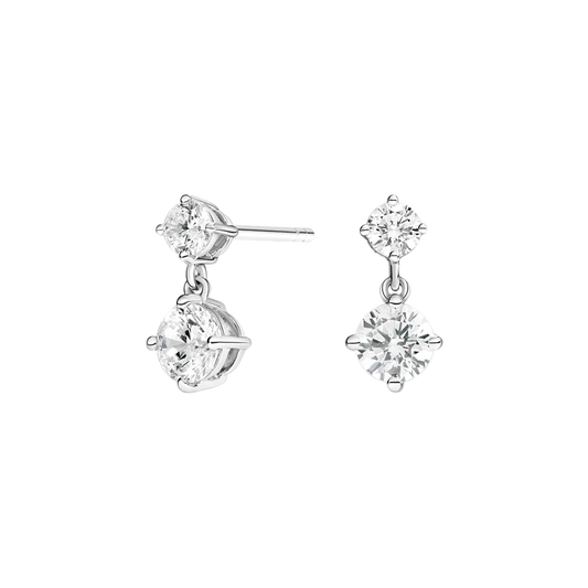 Tiana Round Diamond Drop Earrings