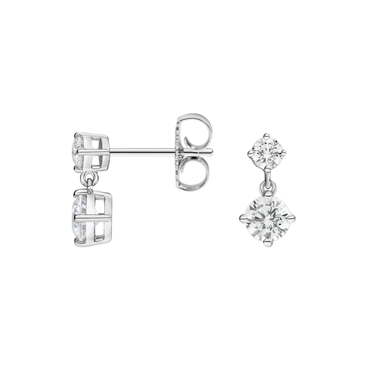 Tiana Round Diamond Drop Earrings