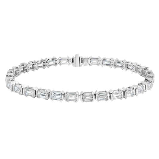 Carelle Horizontal Emerald Cut Diamond Tennis Bracelet