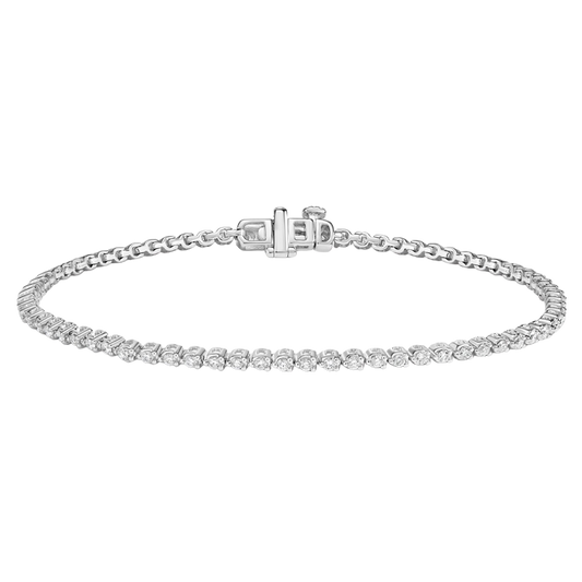 Elanor Three-Prong Diamond Tennis Bracelet