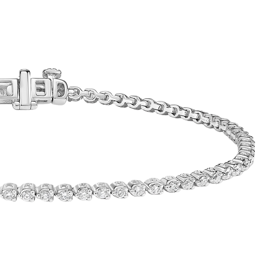 Elanor Three-Prong Diamond Tennis Bracelet