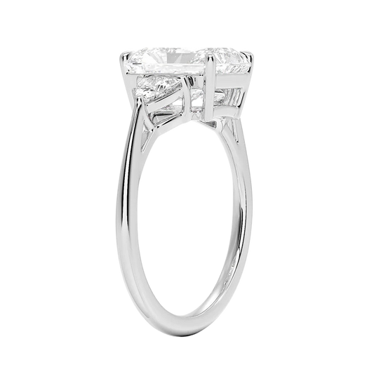 Luxe Trillion Cut Three Stone Diamond Engagement Ring