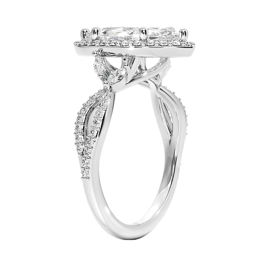 Luxe Willow Halo Diamond Engagement Ring