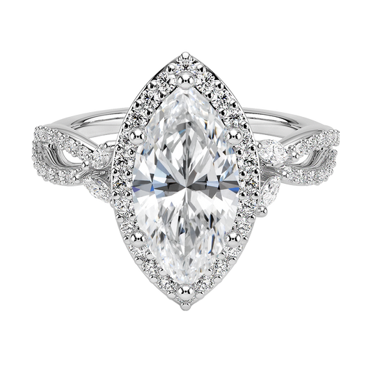 Luxe Willow Halo Diamond Engagement Ring