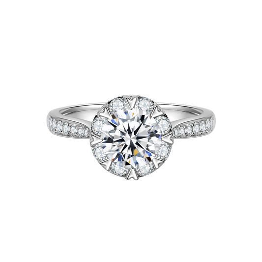 Orelle Secret Halo Diamond Engagement Ring