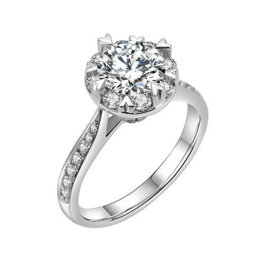 Orelle Secret Halo Diamond Engagement Ring