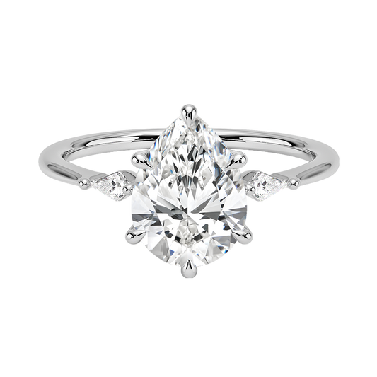 Petite Diana Three Stone Diamond Engagement Ring