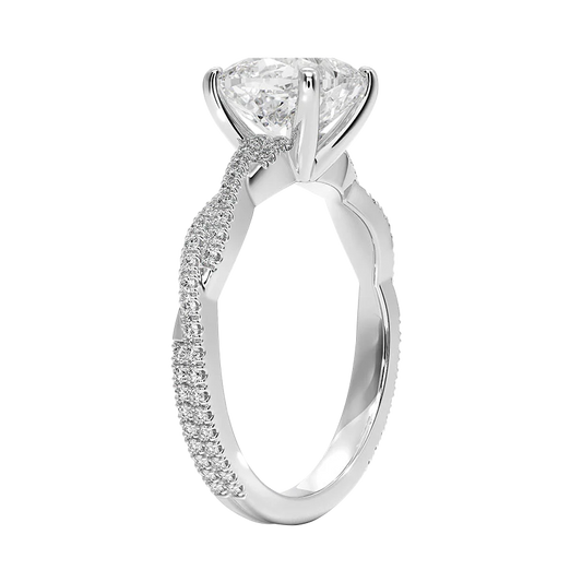 Petite Luxe Twisted Vine Diamond Engagement Ring