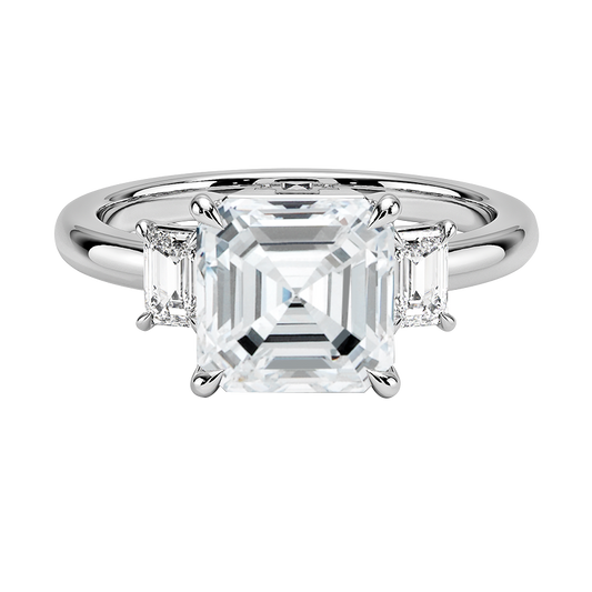 Petite Riona Three Stone Diamond Engagement Ring