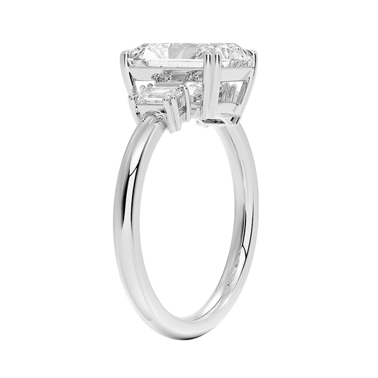 Petite Selene Double Prong Three Stone Diamond Engagement Ring