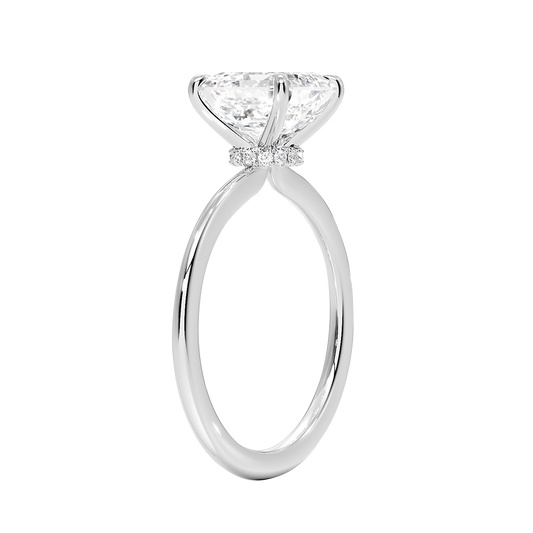 Petite Secret Halo Diamond Engagement Ring