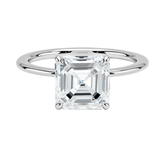 Petite Secret Halo Diamond Engagement Ring