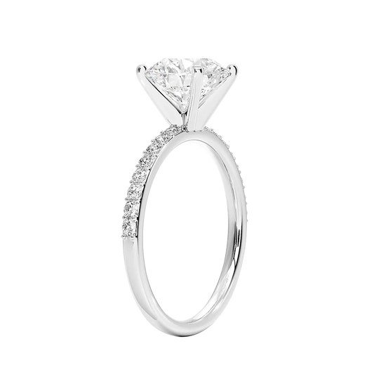 Petite Shared Prong Diamond Engagement Ring