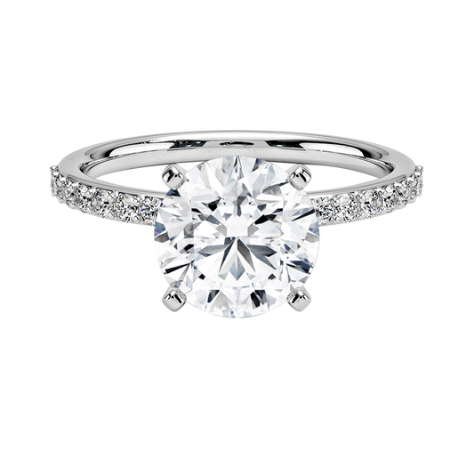 Petite Shared Prong Diamond Engagement Ring