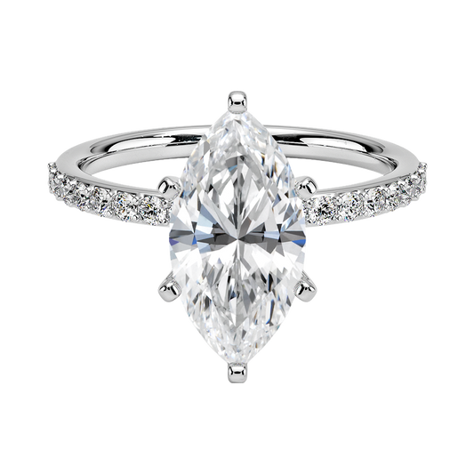 Petite Shared Prong Diamond Engagement Ring