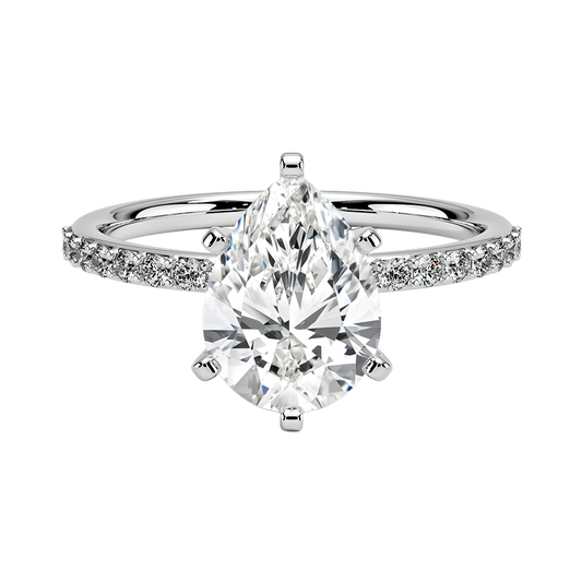 Petite Shared Prong Diamond Engagement Ring