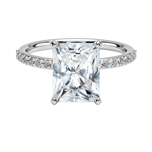 Petite Shared Prong Diamond Engagement Ring