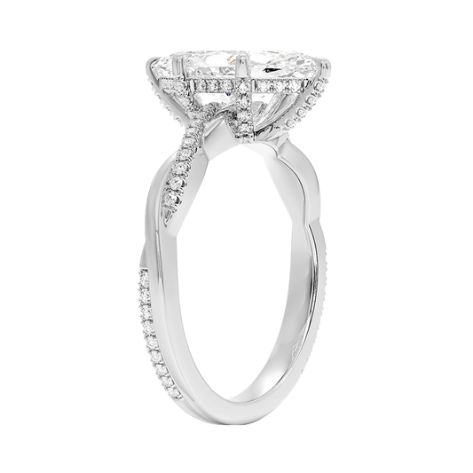 Petite Twisted Vine Hidden Halo Pavé Diamond Engagement Ring