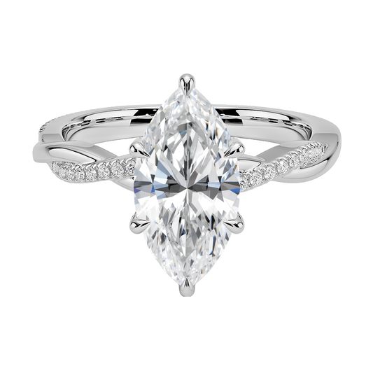 Petite Twisted Vine Hidden Halo Pavé Diamond Engagement Ring