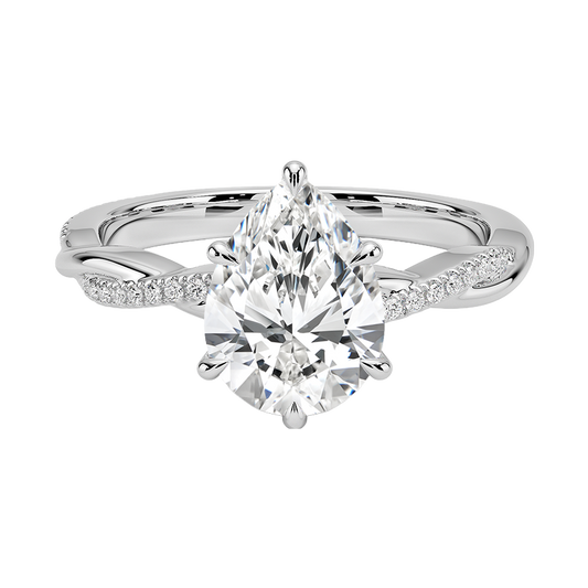 Petite Twisted Vine Diamond Engagement Ring