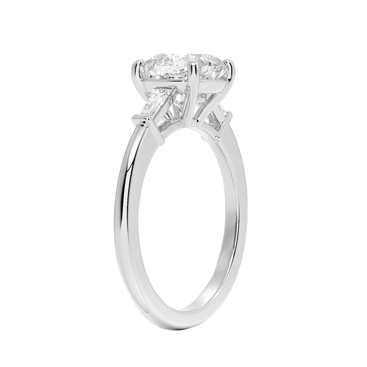 Tapered Baguette Three Stone Diamond Engagement Ring