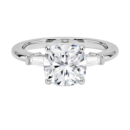 Tapered Baguette Three Stone Diamond Engagement Ring