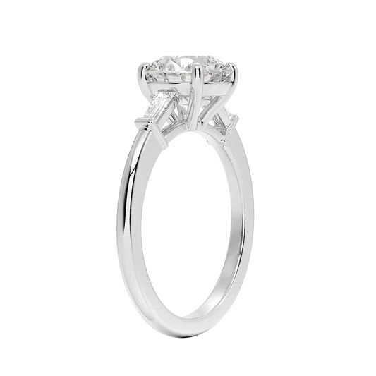 Tapered Baguette Three Stone Diamond Engagement Ring