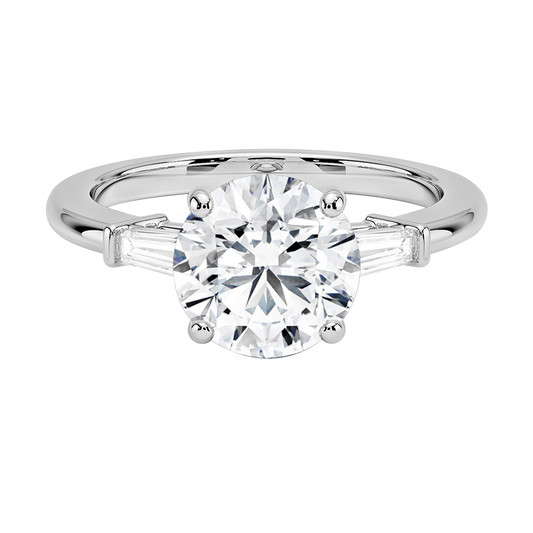 Tapered Baguette Three Stone Diamond Engagement Ring