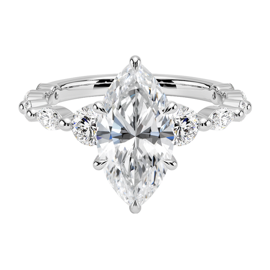 Versailles Three Stone Diamond Engagement Ring